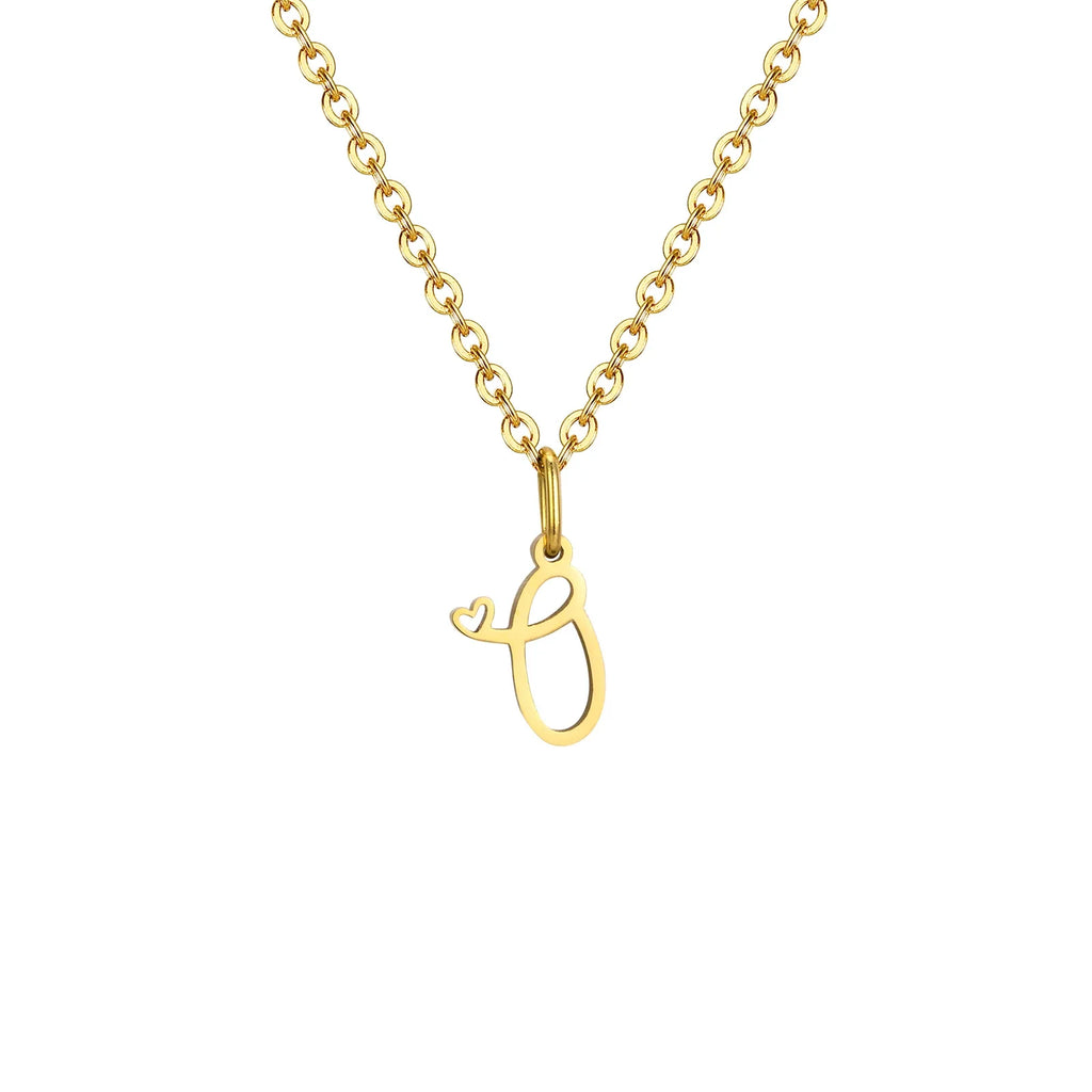 Collar para mujer con colgante inicial letra y corazón o