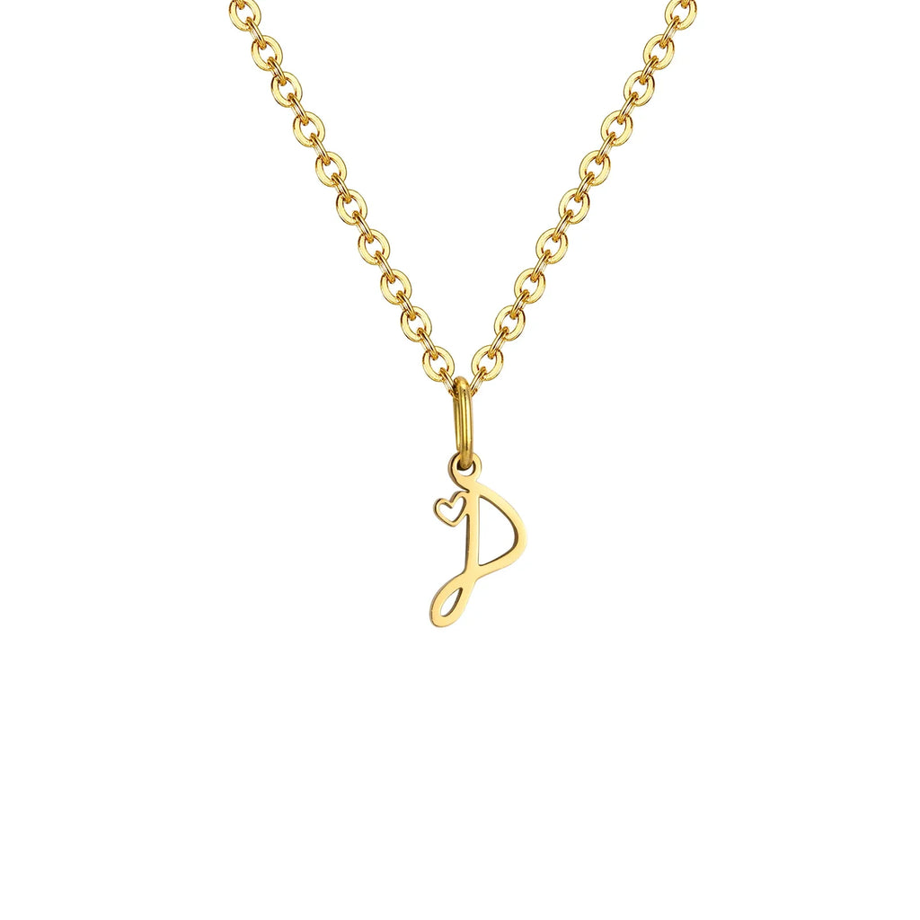 Collar para mujer con colgante inicial letra y corazón d