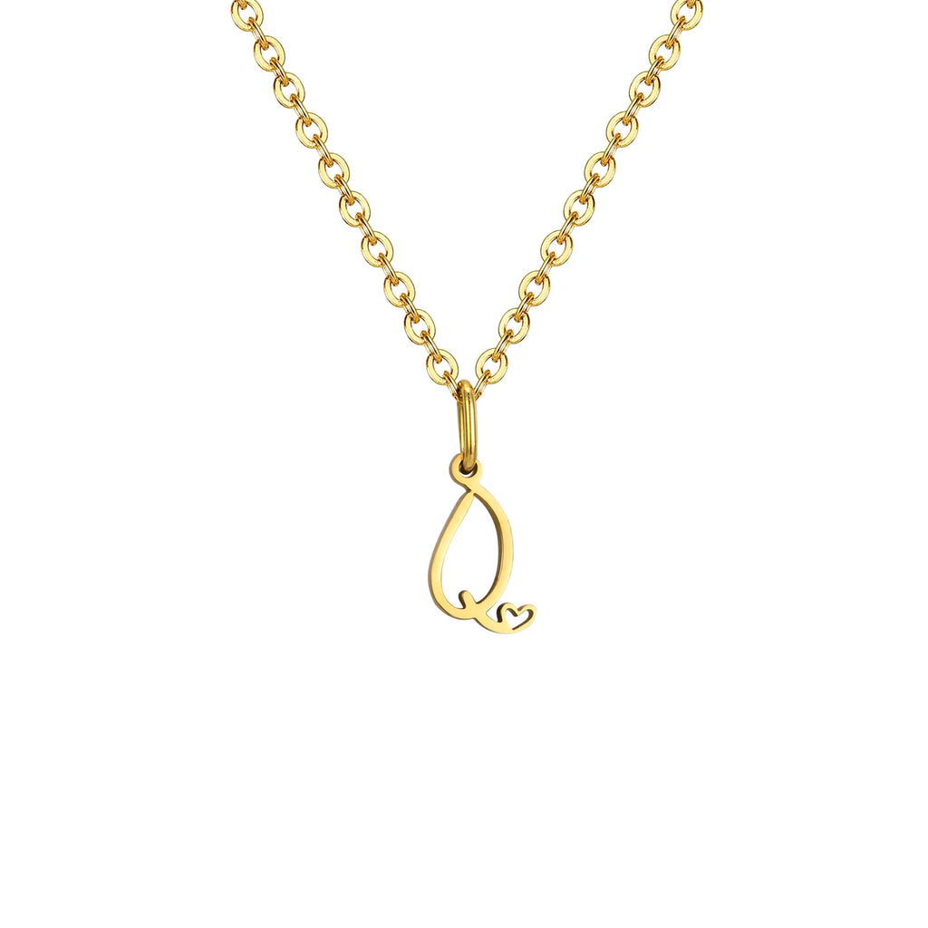 Collar para mujer con colgante inicial letra y corazón q