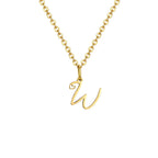 Collar para mujer con colgante inicial letra y corazón w