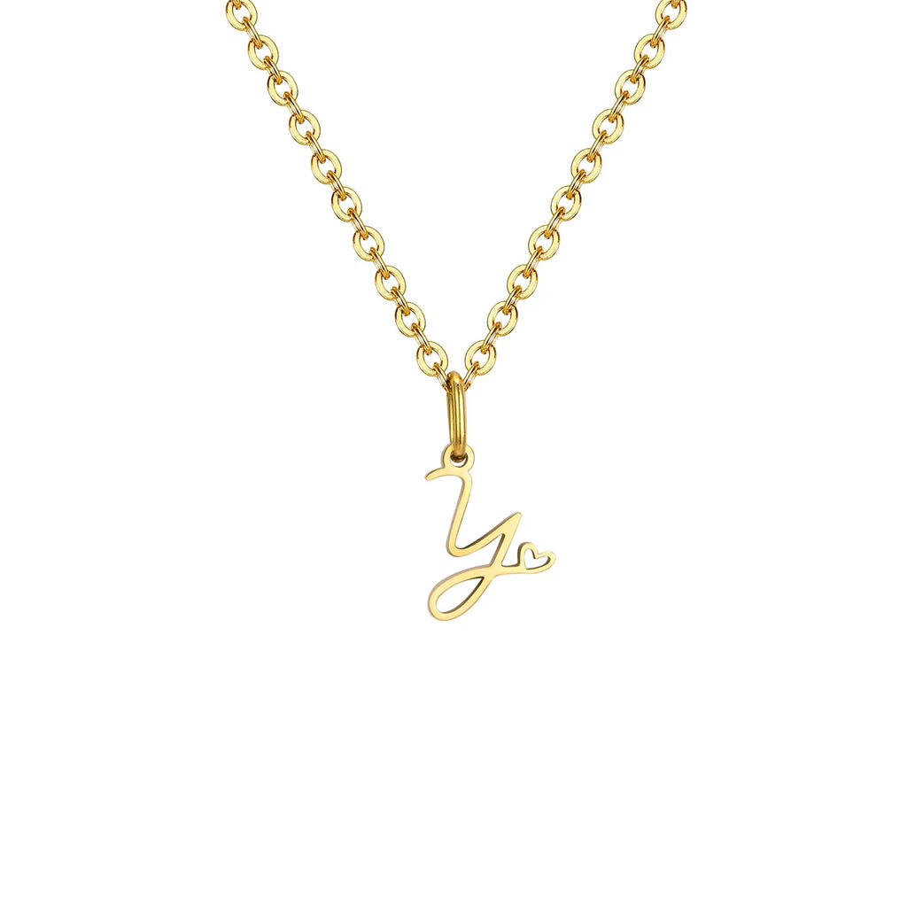 Collar para mujer con colgante inicial letra y corazón y
