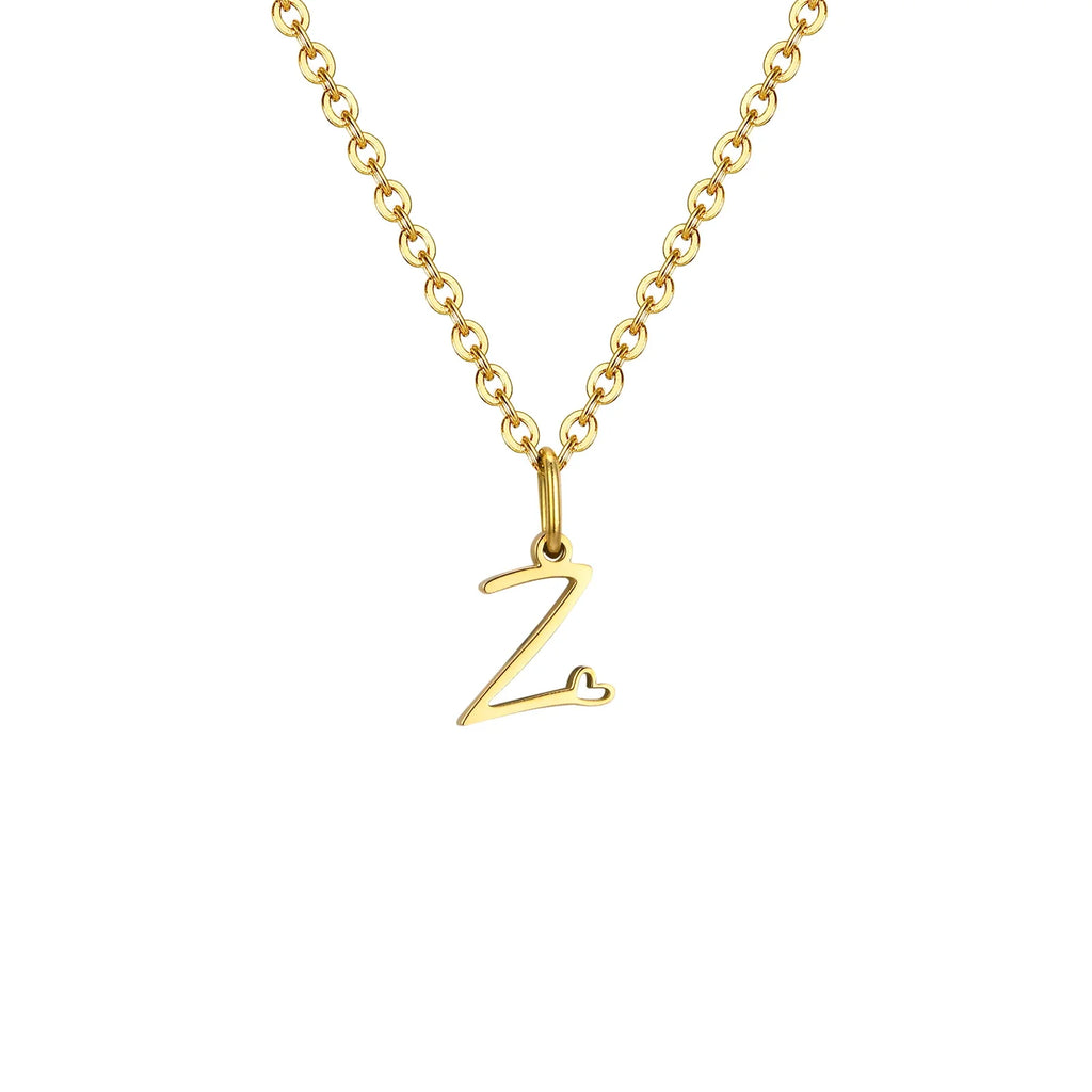 Collar para mujer con colgante inicial letra y corazón z