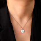 Collar Mujer Colgante Brújula Rosa de los Vientos Cardinal plata