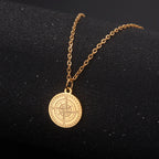 Collar Mujer Colgante Brújula Rosa de los Vientos Cardinal oro
