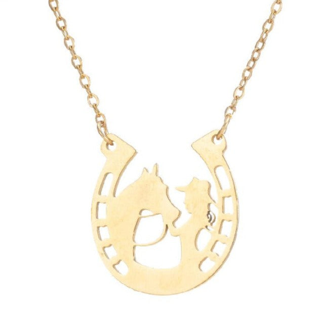 Collar Herradura Colgante Herradura Amuleto de la Suerte Plata