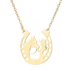 Collar Herradura Colgante Herradura Amuleto de la Suerte Plata