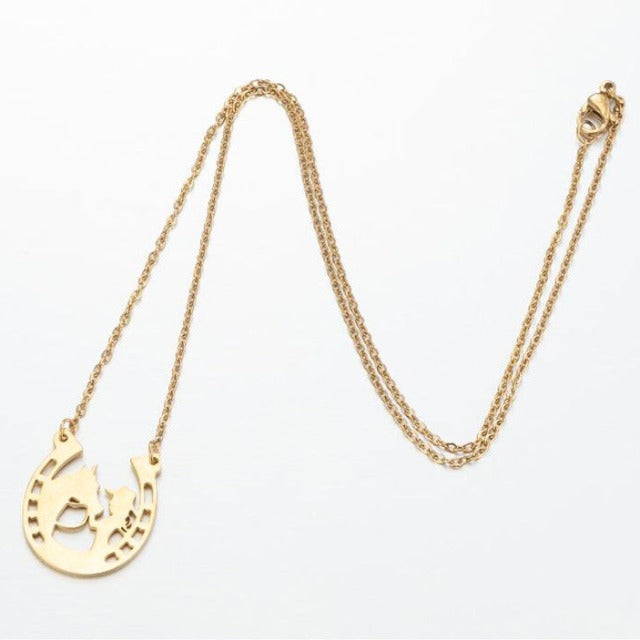 Collar Herradura Colgante Herradura Amuleto de la Suerte Plata