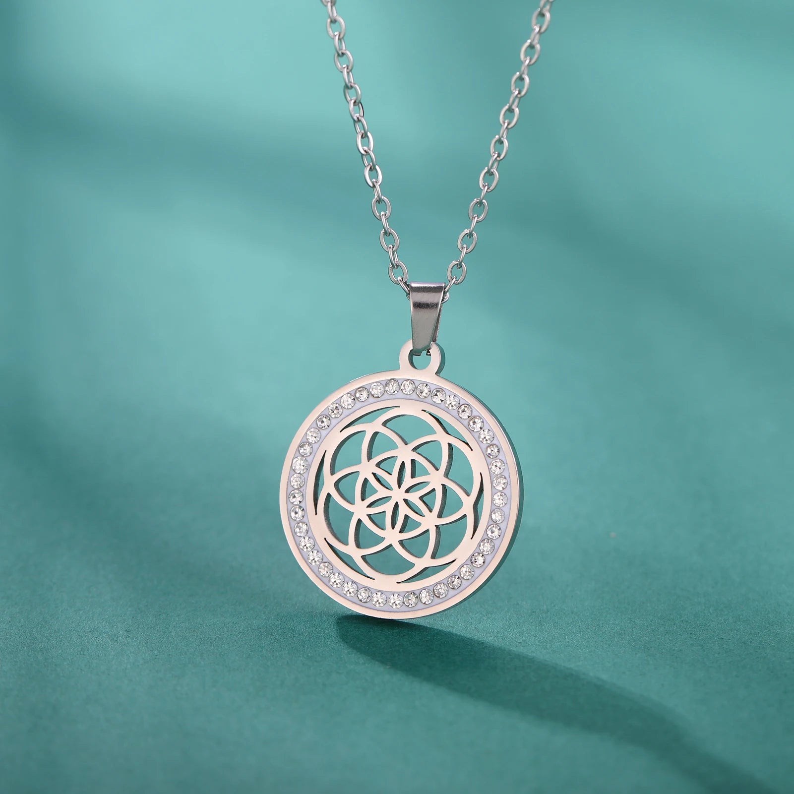 Collar Semilla de la Vida Colgante Mujer Flor de la Vida plata