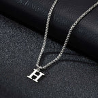 Collar para hombre con colgante inicial h