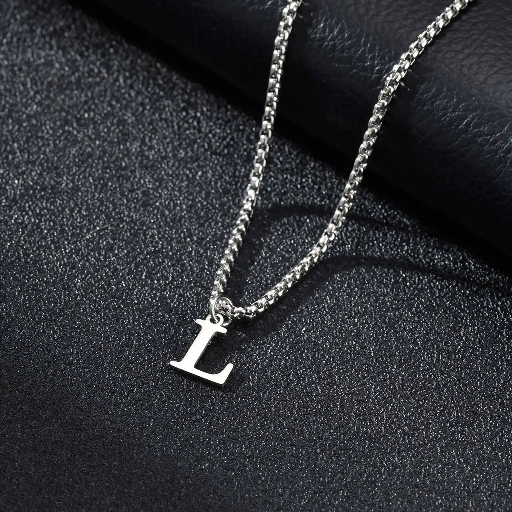 Collar para hombre con colgante inicial l