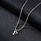 Collar para hombre con colgante inicial p
