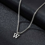 Collar para hombre con colgante inicial w