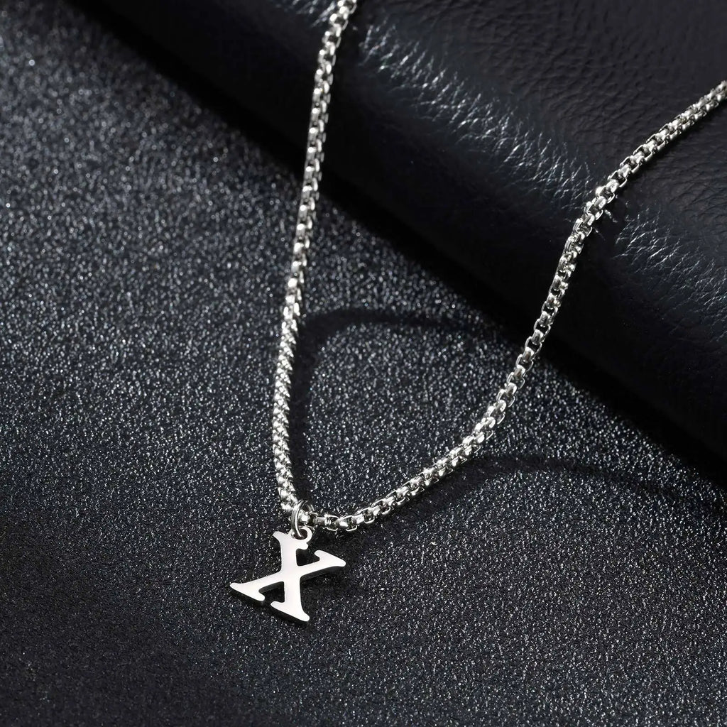 Collar para hombre con colgante inicial x