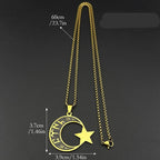 Collar hombre "türk" en runas göktürk: media luna y estrella