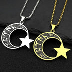 Collar hombre "türk" en runas göktürk: media luna y estrella