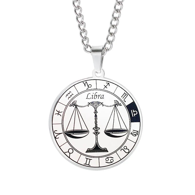 Collar Horóscopo Colgante Constelaciones del Zodiaco Plata libra
