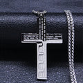 Collar y Medallón Cruz Colgante Hombre Cristiano plata
