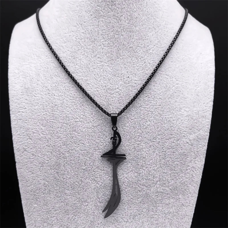 Collar negro con colgante de espada <span data-glossary-id="Ali Zulfikar">Ali Zulfikar</span> árabe islámico musulmán