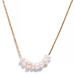 Collar con Perlas Naturales oro