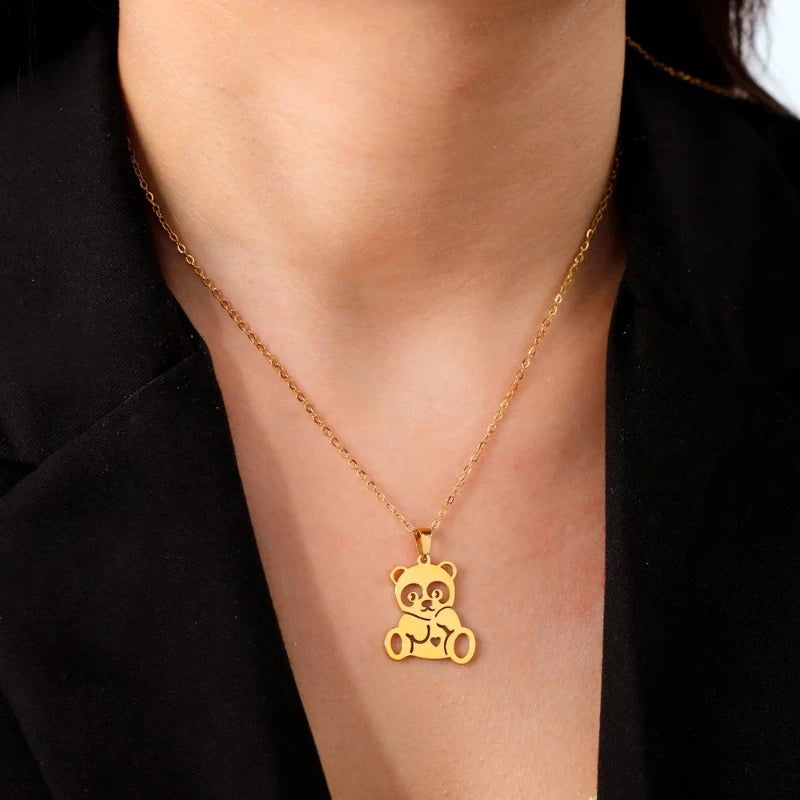 Collar Panda Lindo Oro