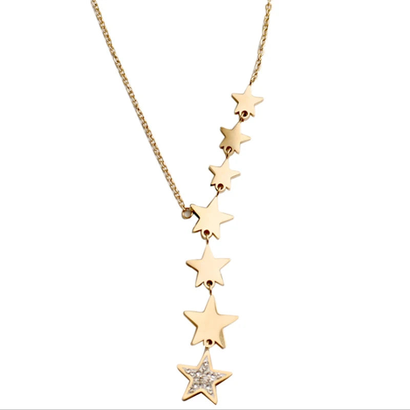 Collar Colgante de Estrellas Múltiples