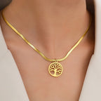 Collar y Colgante Árbol de la Vida - Cadena y Medallón Mujer Árbol de la Vida oro