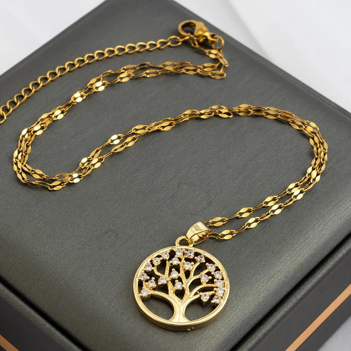 Collar Colgante Árbol de la Vida con Cristal