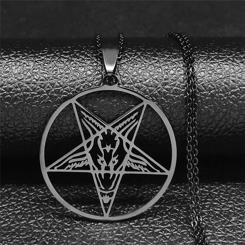 Collar Colgante Baphomet Satanás Gótico negro