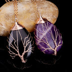 Collar Colgante Bola Piedra Natural Árbol de la Vida