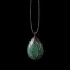Collar Colgante Bola Piedra Natural Árbol de la Vida aventurina verde