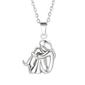 Collar Colgante Abrazo Perro y Dueño plata