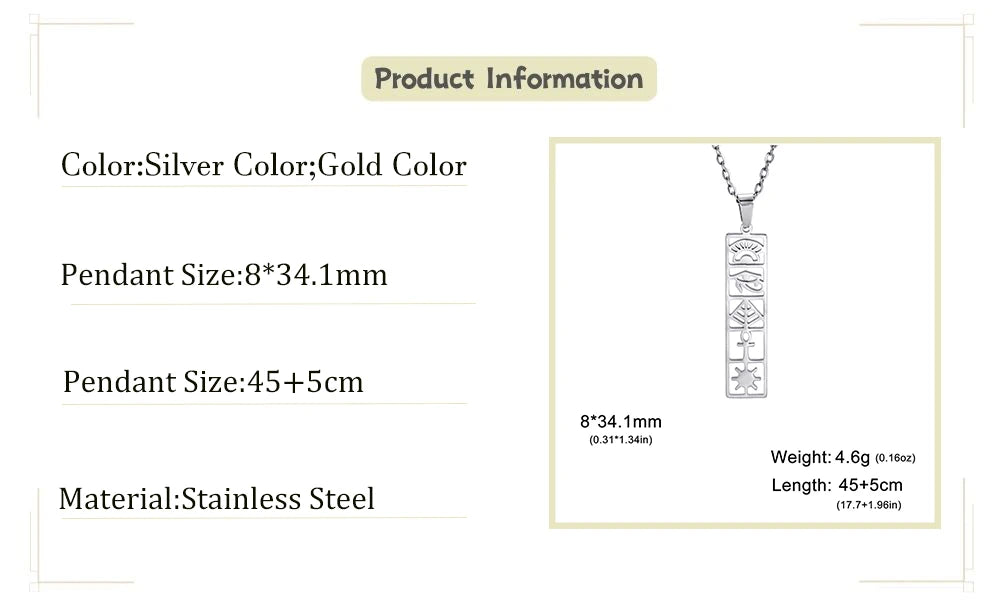 Collar con Colgante Cartucho Jeroglíficos Egipto 