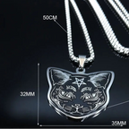 Collar Colgante Gato Negro Pentáculo Brujería Wicca