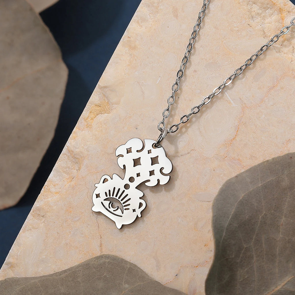 Collar Colgante Caldero Brujería Wicca plata