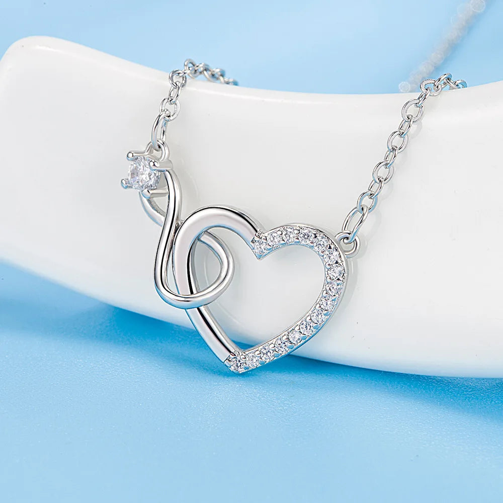 Collar Colgante Corazón Plata Infinito