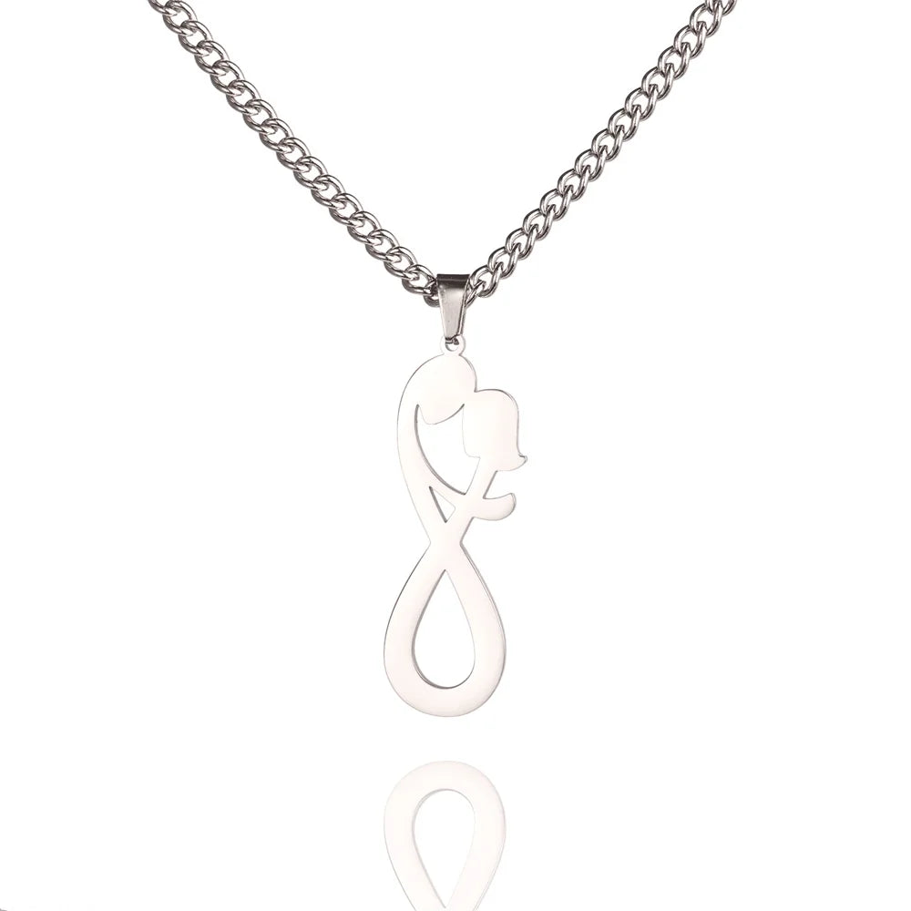 Collar Colgante Pareja Infinito plata