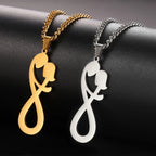 Collar Colgante Pareja Infinito oro
