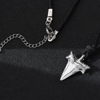 Collar Colgante Diente de Tiburón para Hombre plata