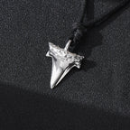 Collar Colgante Diente de Tiburón para Hombre plata