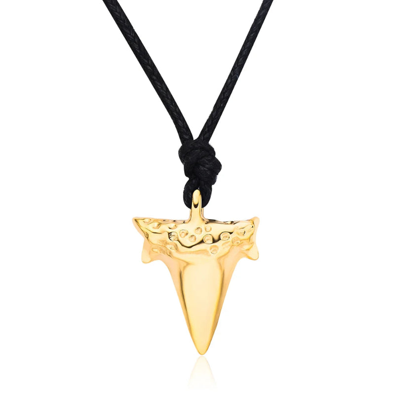 Collar Colgante Diente de Tiburón para Hombre oro