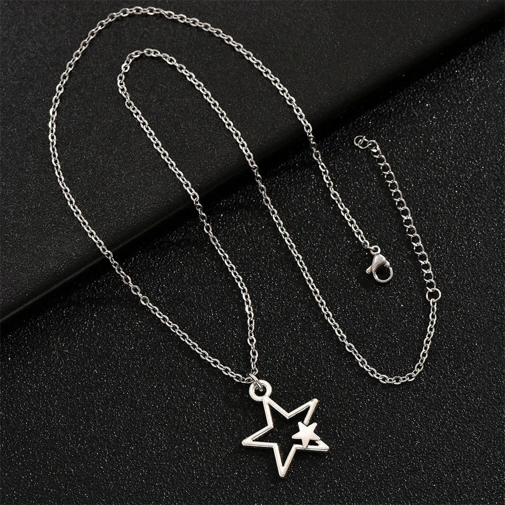 Collar Colgante Doble Estrella