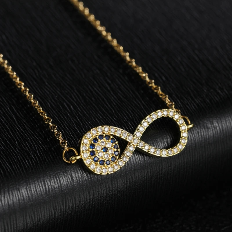 Collar Colgante de Circón Símbolo Infinito