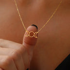 Collar Colgante Mujer Triple Luna Hechicería Wicca