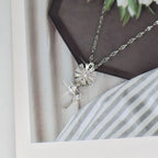 Collar Colgante Flor de Girasol Giratoria Anti-Estrés plata