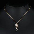 Collar Colgante Flor de Girasol Giratoria Anti-Estrés oro
