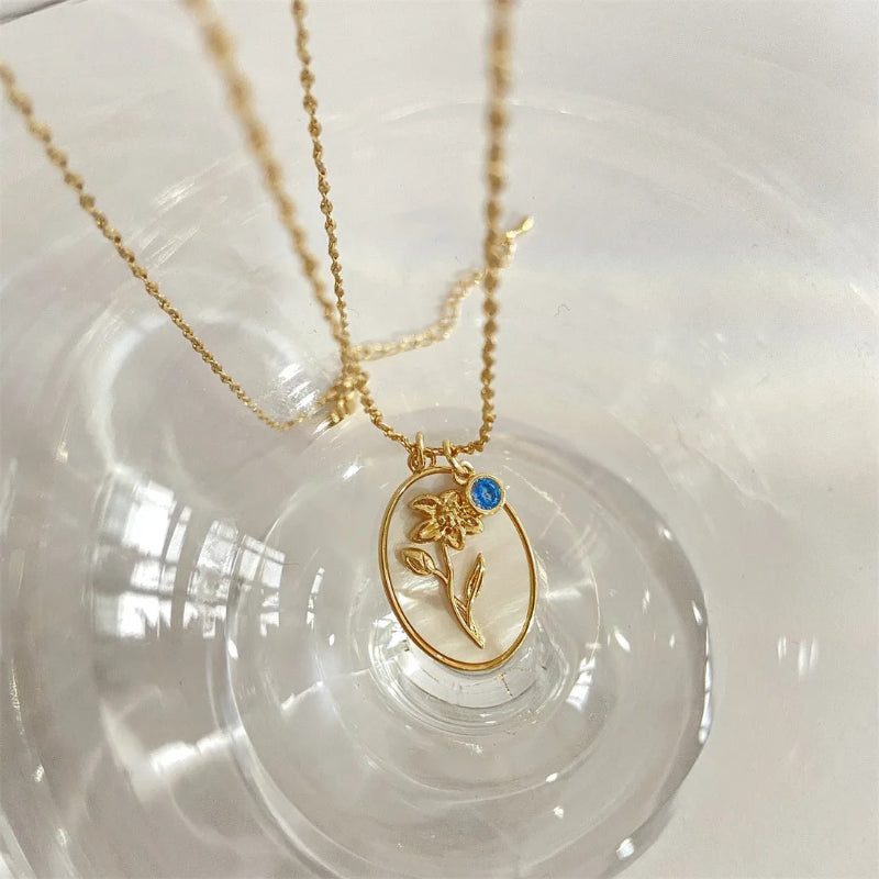 Collar Colgante Flor Signo del Zodiaco