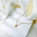 Collar Colgante Gota de Agua con Perla de Circonio oro