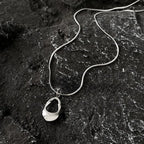 Collar Colgante Gota de Agua Hueca plata