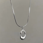 Collar Colgante Gota de Agua Hueca plata