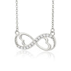 Collar Colgante Infinito Corazón Y Circonio plata